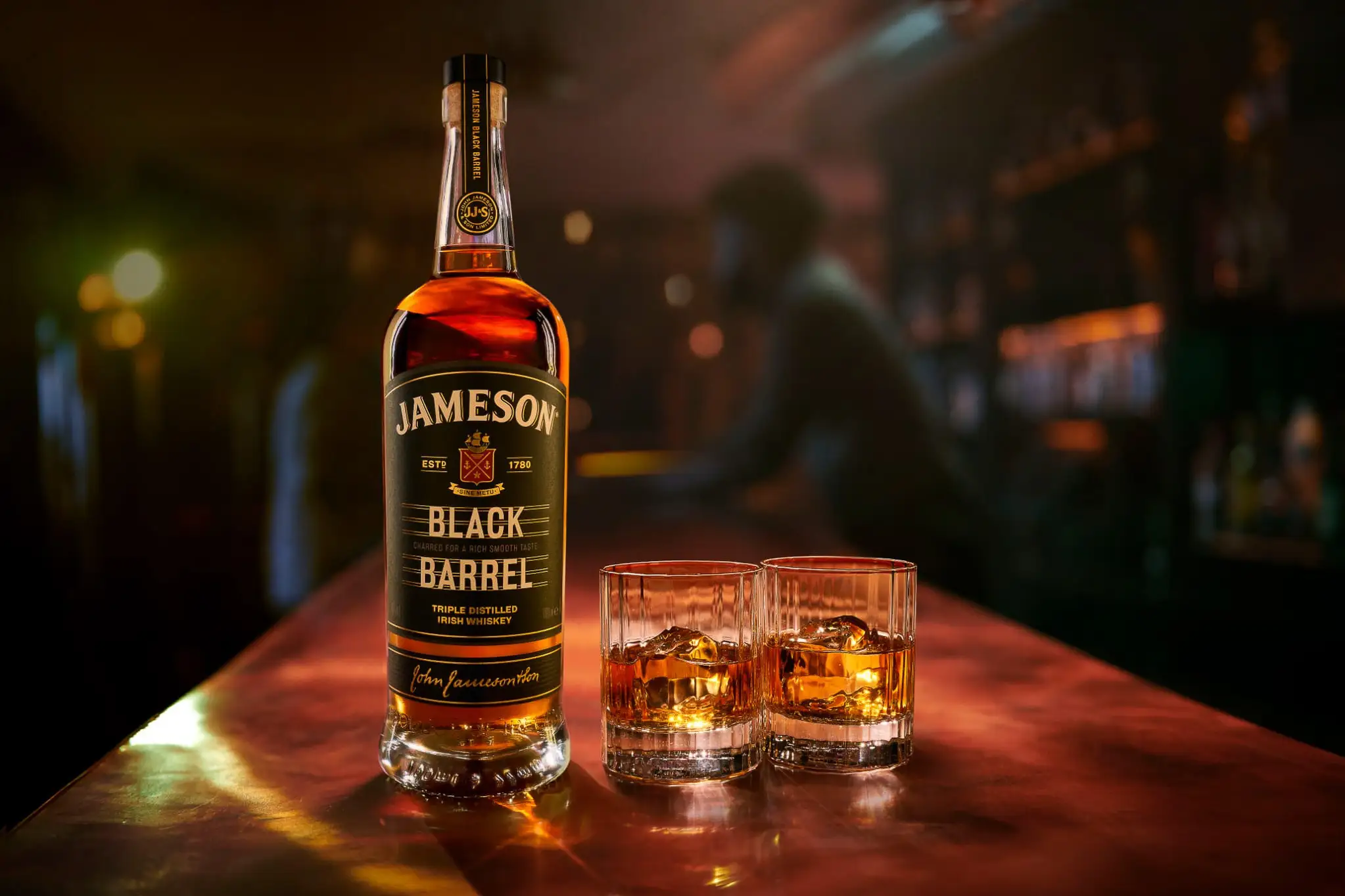 Jameson Black Barrel cocktails photographed in a New York bar